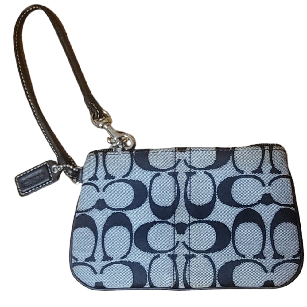 REDUCED!!! Coach signature wristlet grey & black